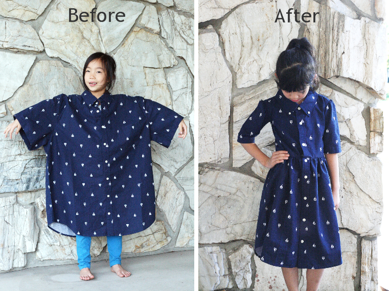 repurposed clothes kids mans shirt dress ourlifeisbeautiful