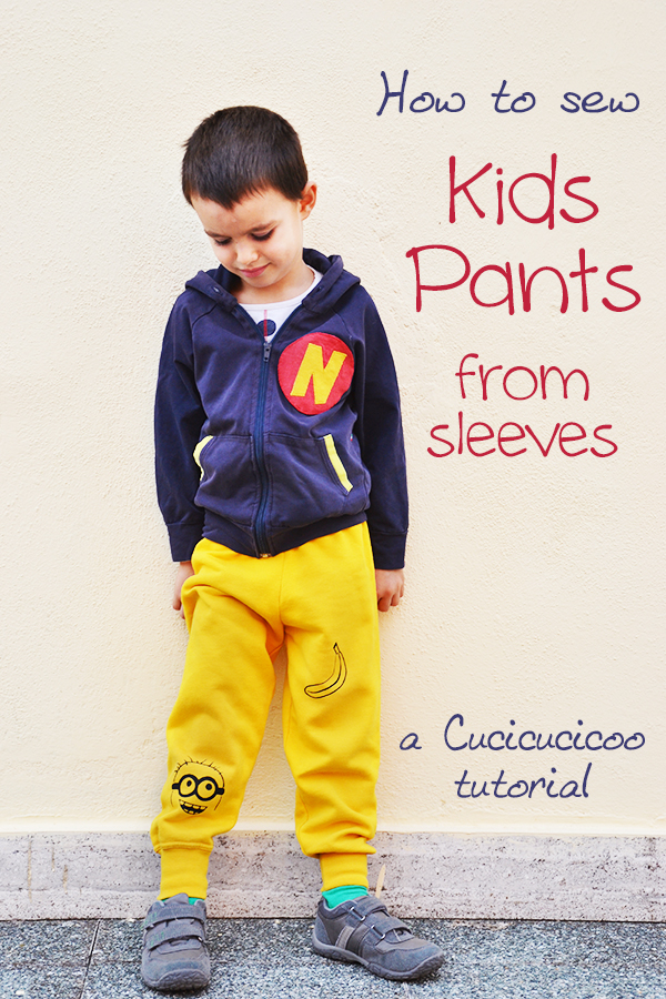 repurposed clothes kids refashion tutorial make pants from sleeves cucicucicoo