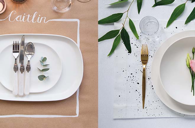 rustiic diy paper and painted placemats weddingetc