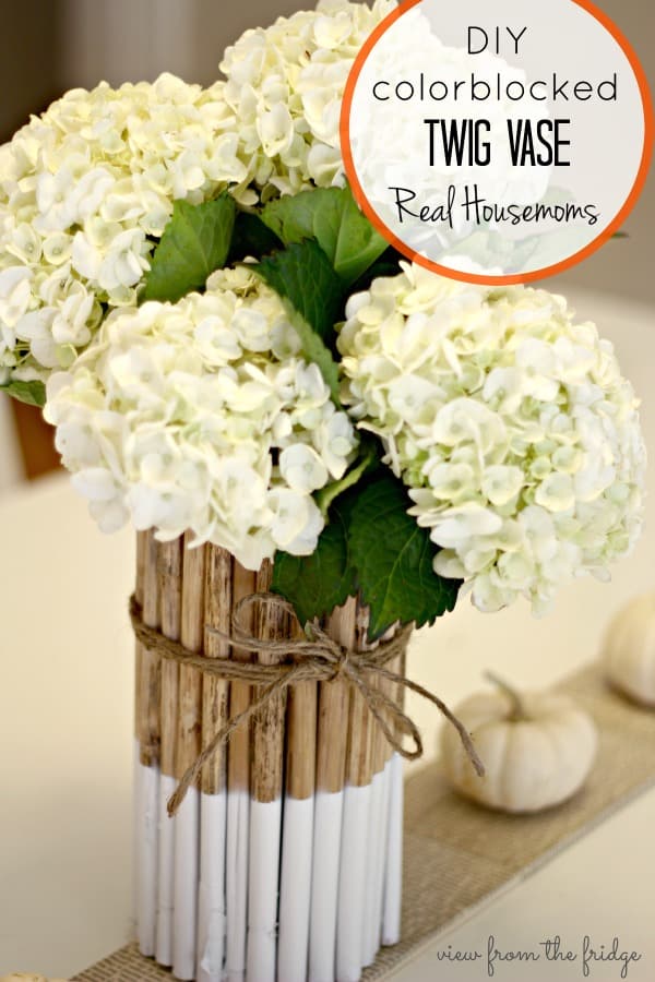 rustiic wedding decor diy colorblock twig vase realhousemoms