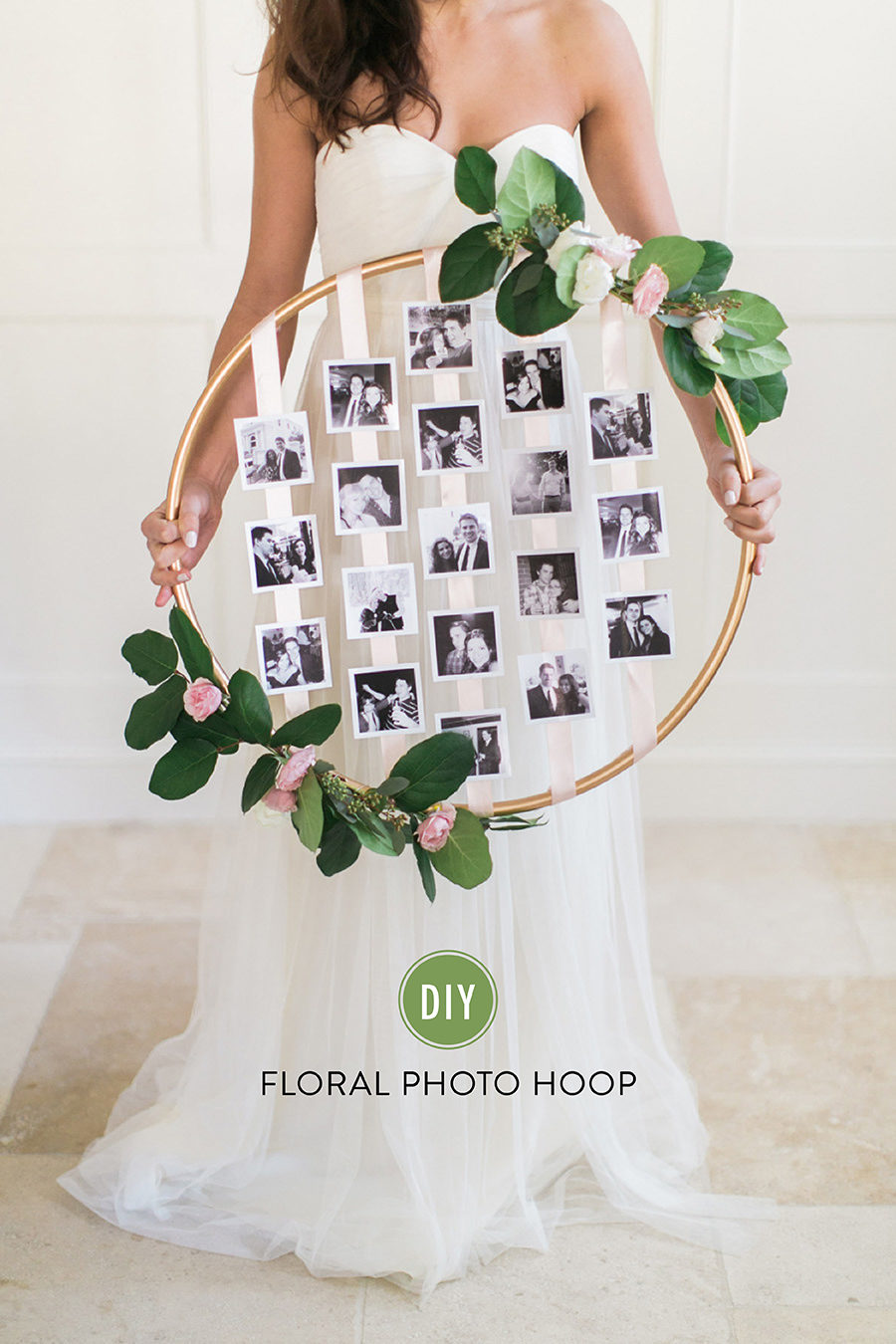 rustiic wedding diy floral photo hoop stylemepretty.