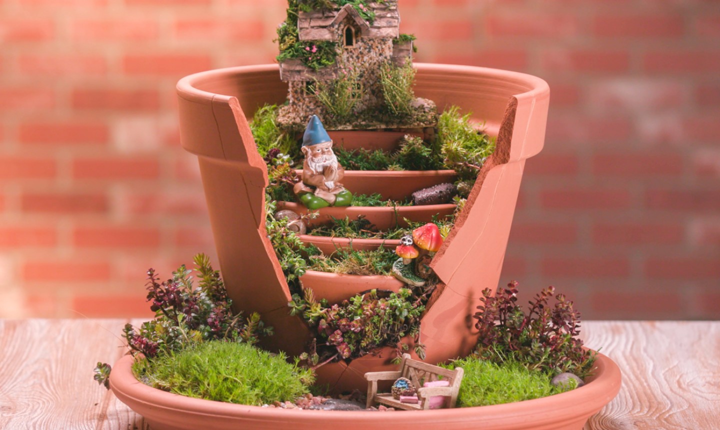 terracota DIY build a fairy garden from an old pot mybluprint