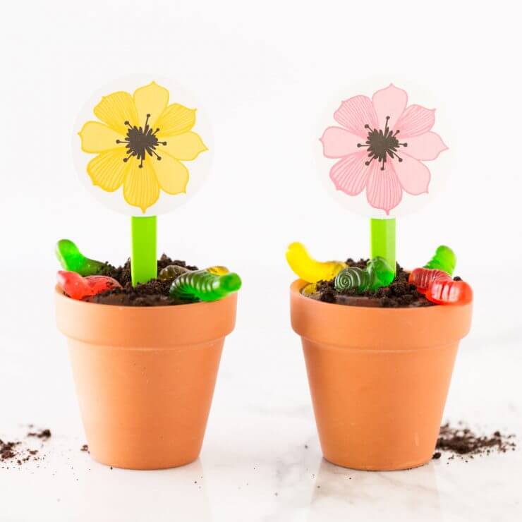 terracota DIY dirt pudding cup theinspirationboard