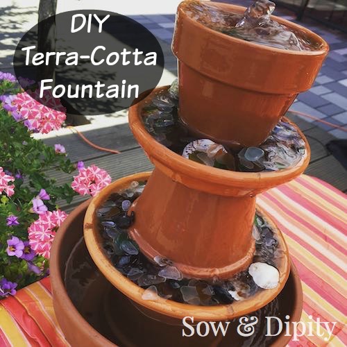 terracota DIY gumballs tiered fountain sowanddipity