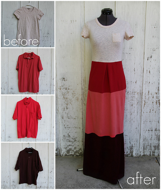 Colorblock T shirt Dress DIY