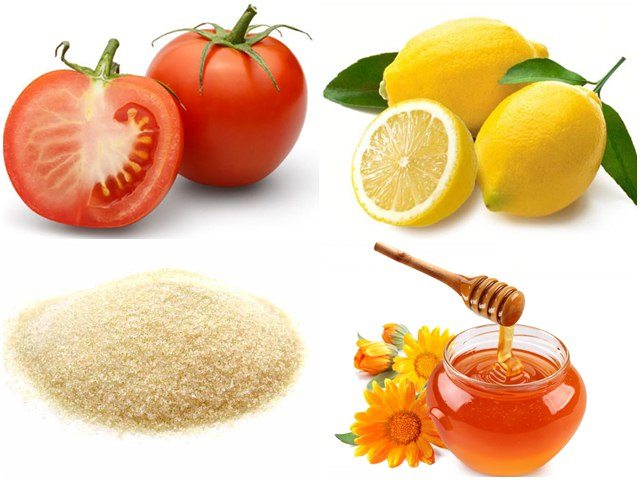 Ingredients of DIY Tomato and Lemon Peel Off Mask for Skin Whitening Skin Whitening Peel Off Mask Skin Whitening