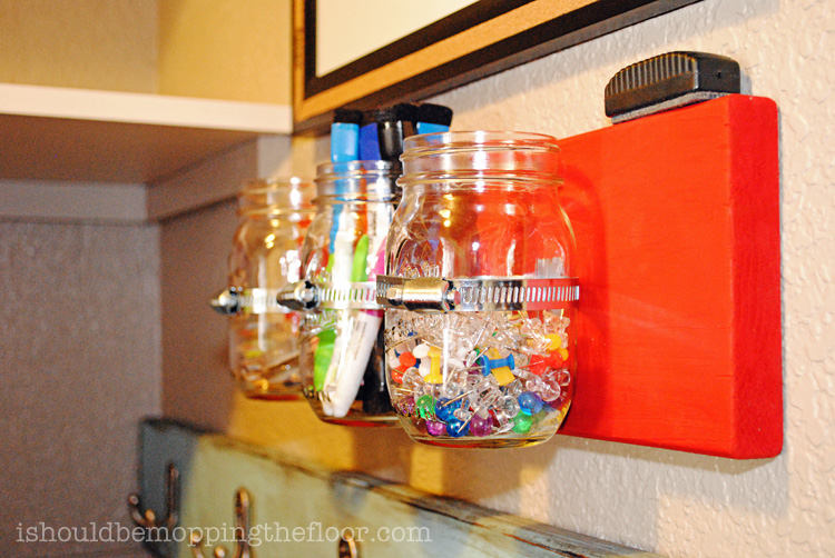 Mason jar organizer school suply ishouldbemoppingthefloor