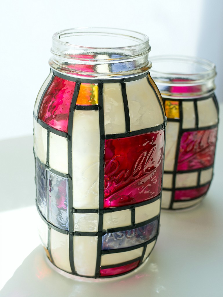 decor mason mondrian jar masonjarcraftslove