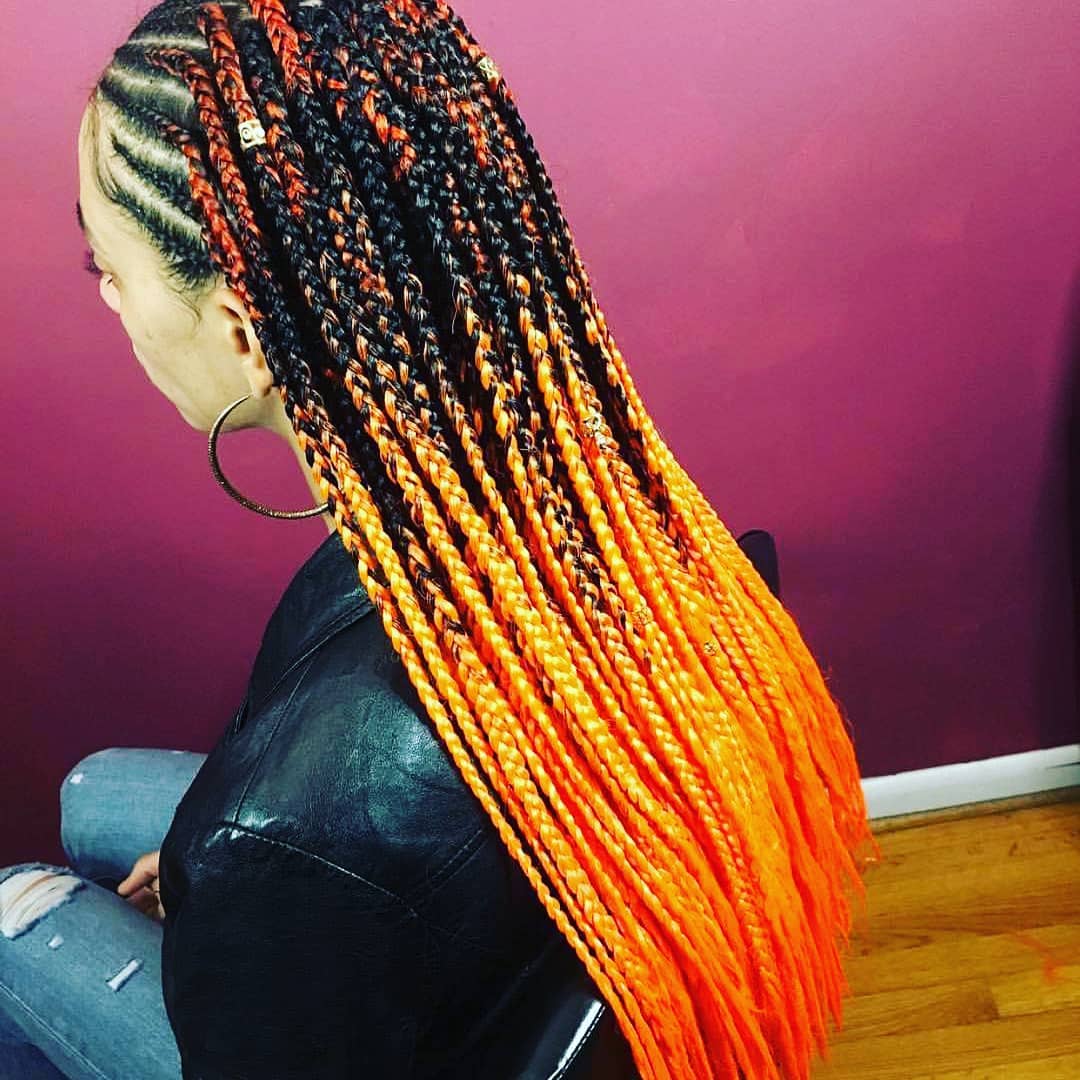 orange hair black and orange ombre box braids CEM39RJJ8 d