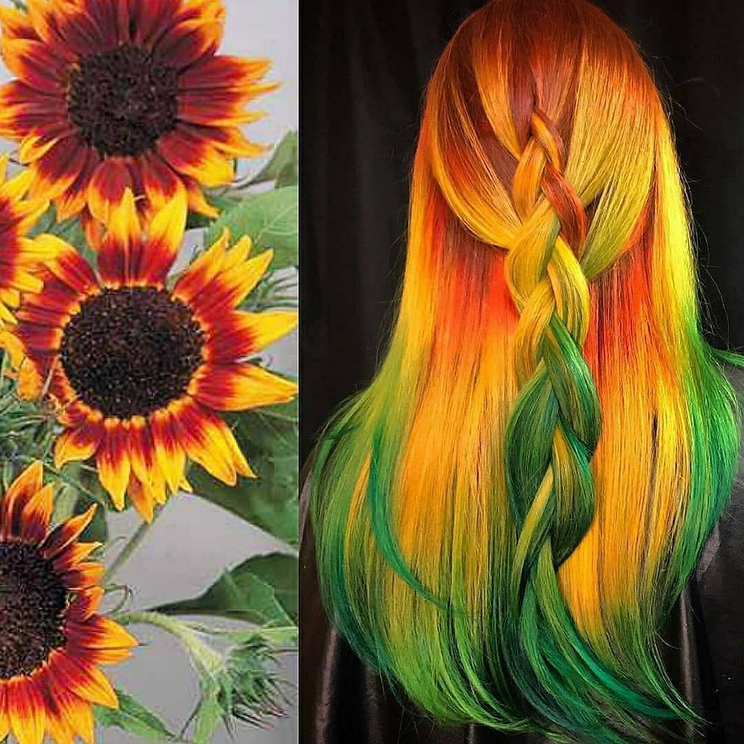 orange hair orange sunflower hair CES6 K0js4f