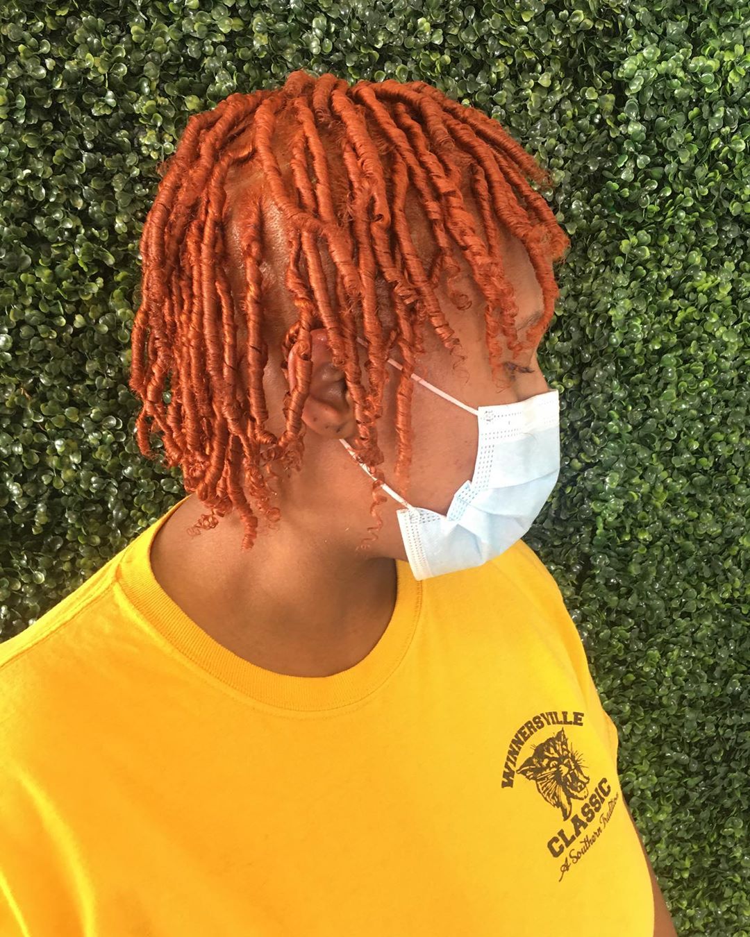 orange hair short orange spiral locks