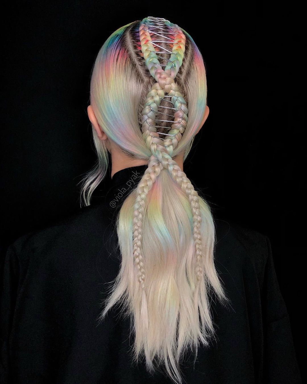 ponytail rainbow stryle corset braids CCeMZIYDuq0
