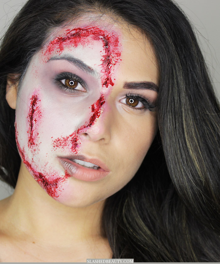 halloween makeup glam half zombie halloween makeup tutorial slashedbeauty