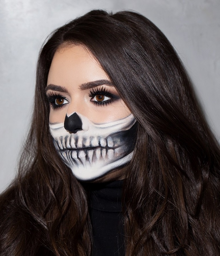 halloween makeup half skeleton glamour