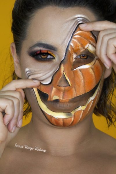 halloween makeup sarahmagicmakeup pumpkin makeupsarahmagicmakeup