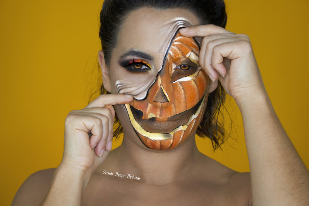 halloween makeup sarahmagicmakeup pumpkin makeupsarahmagicmakeup