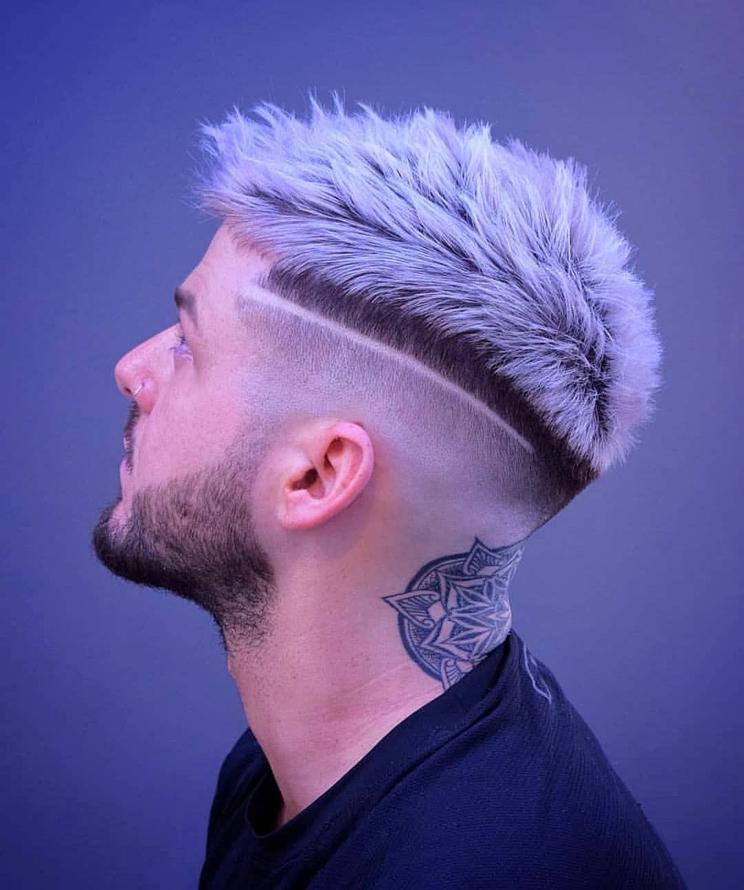 Dyed drop fade faux hawk