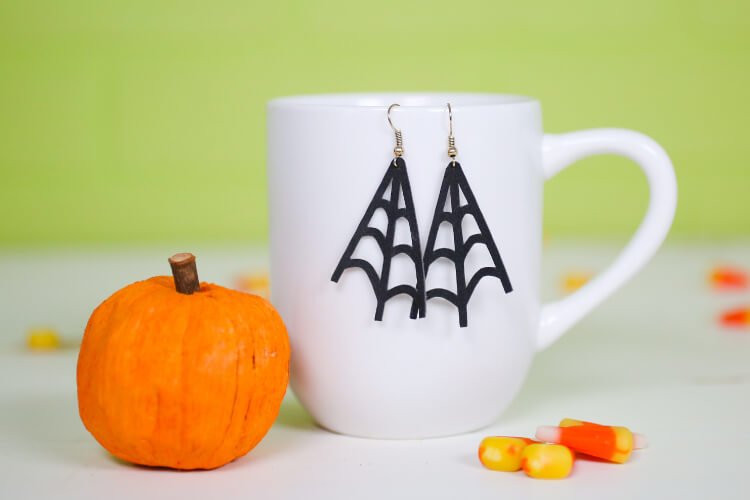 halloween jewelry faux suede spider web earrings heyletsmakestuff
