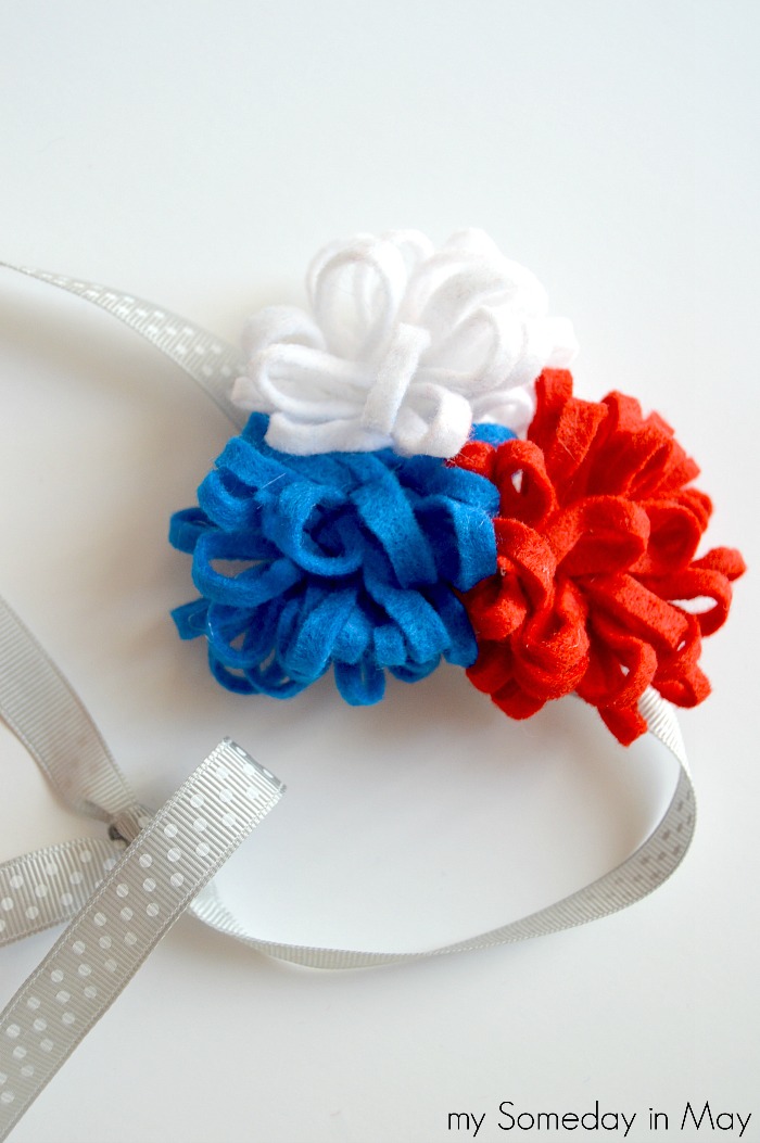 Pom poms on headbands fabric flowers Choose your color Accessory for baby to adult