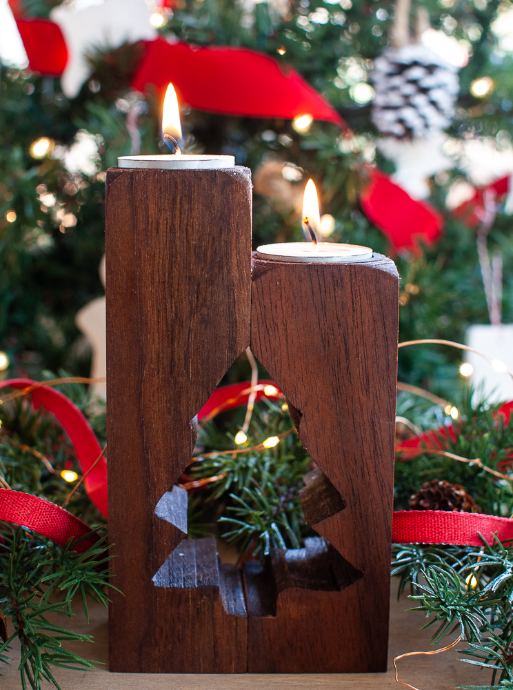 diy wooden candle holder 5