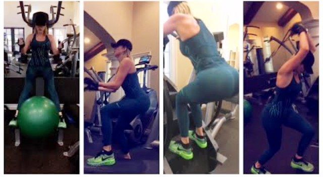 Khloe Kardashian working out