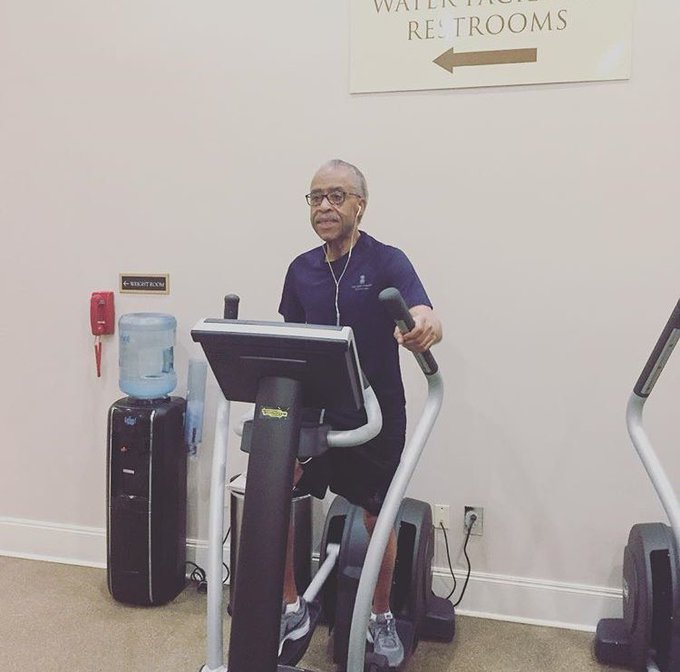 Al Sharpton working out