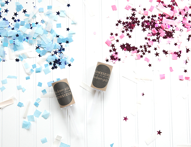 Gender Reveal ideas diy gender reveal confetti poppers inspiredbythis