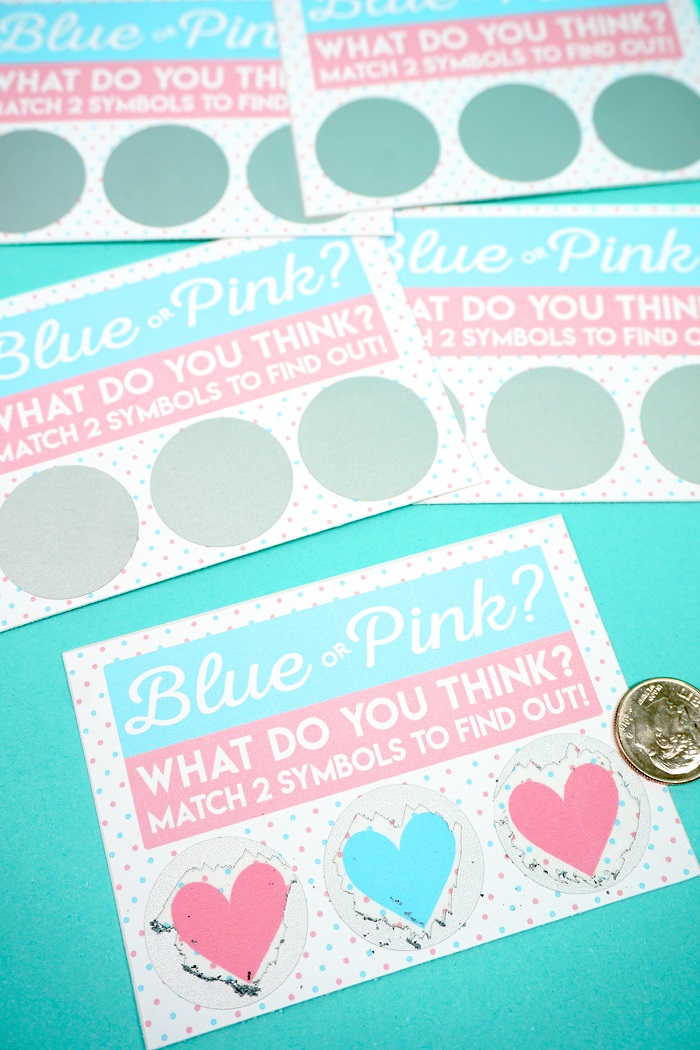 Gender Reveal ideas free gender reveal scratch off cards happinessishomemade