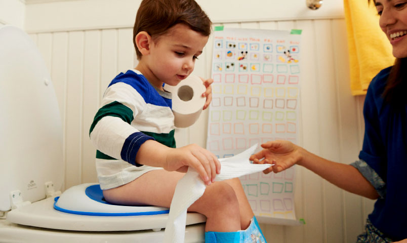 potty training start with peeing sittning down and help decorate the potty pull ups