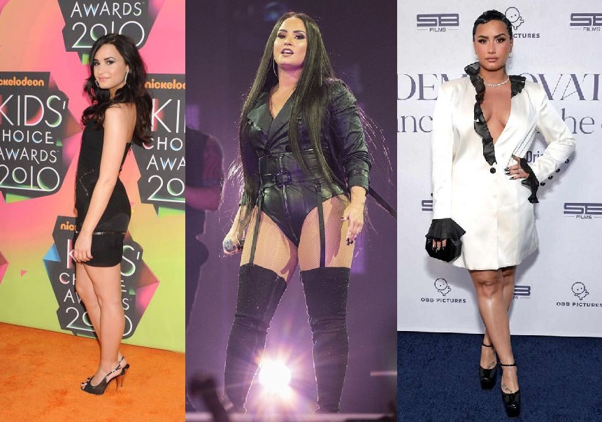 Demi Lovato before and after she gained weight