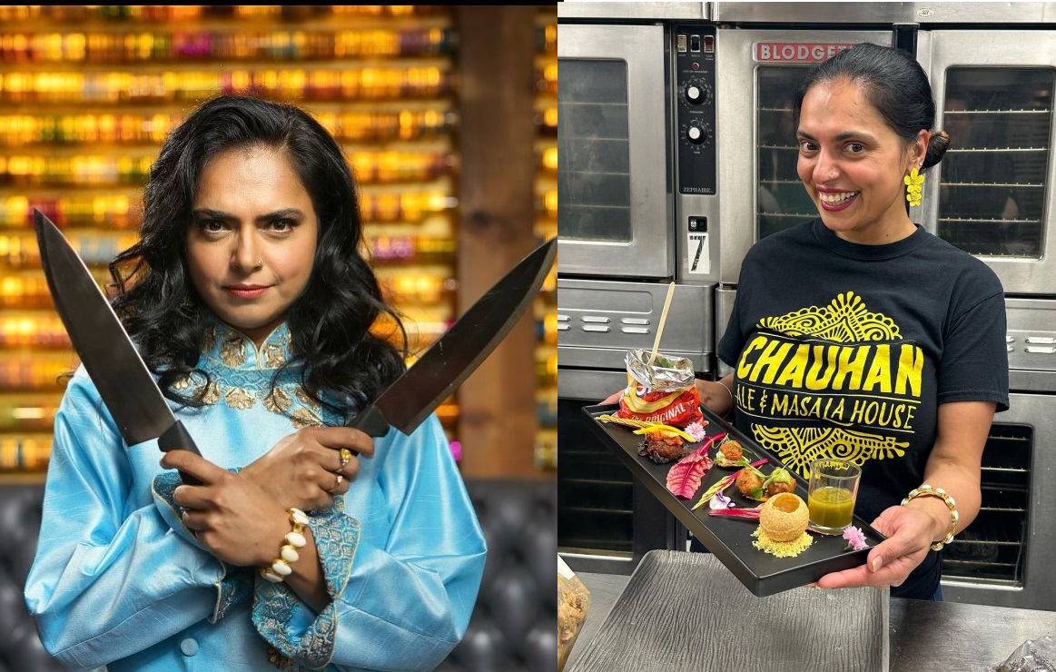 maneet chauhan with knives