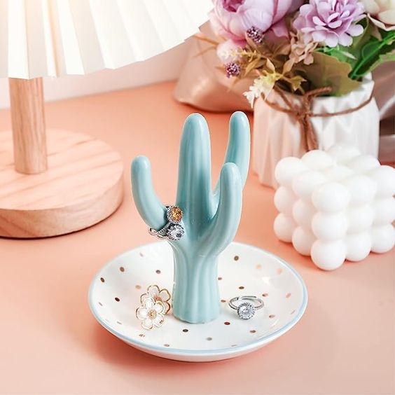 Clay Cactus Ring Holder