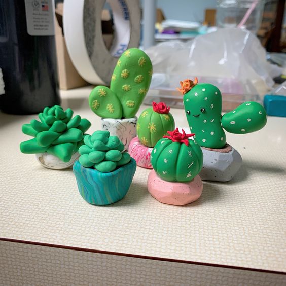 Clay Plant Figurines