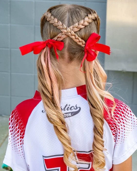 Criss-Cross French Braid Into Loose Pigtails
