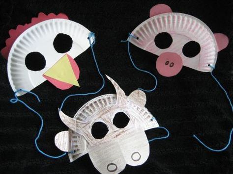 Farm Animal Masks From Paper Plates