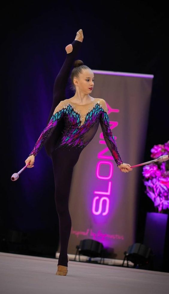 Multicolor Elegant Rhythmic Gymnastic Unitard