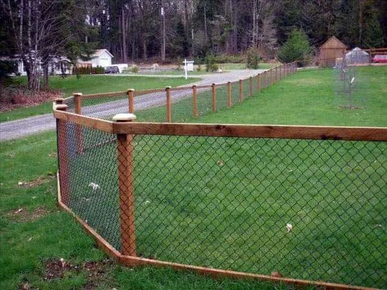 Simple Frame With Balisters And Chain Link Fence
