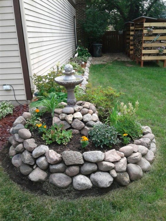 Spiral Rock Planter With Water Feature