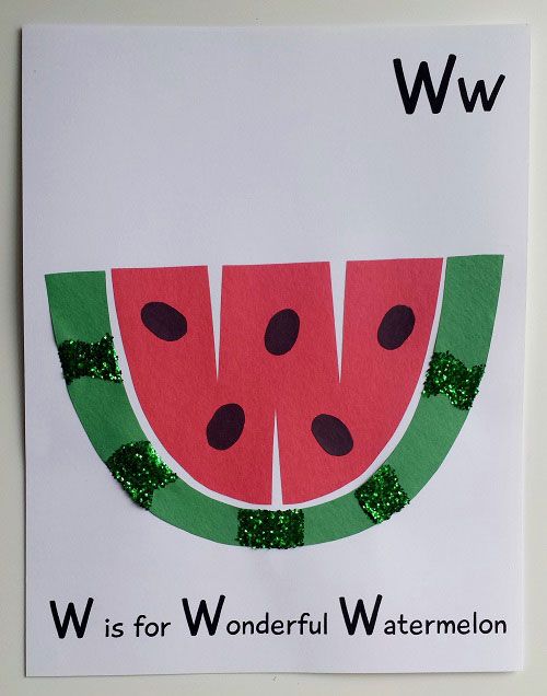 W For Wonderful Watermelon Cutouts