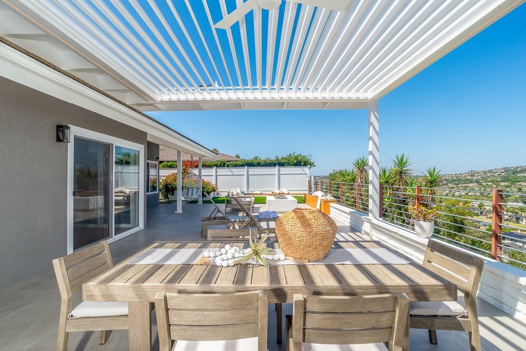 White Louvered Patio Roof