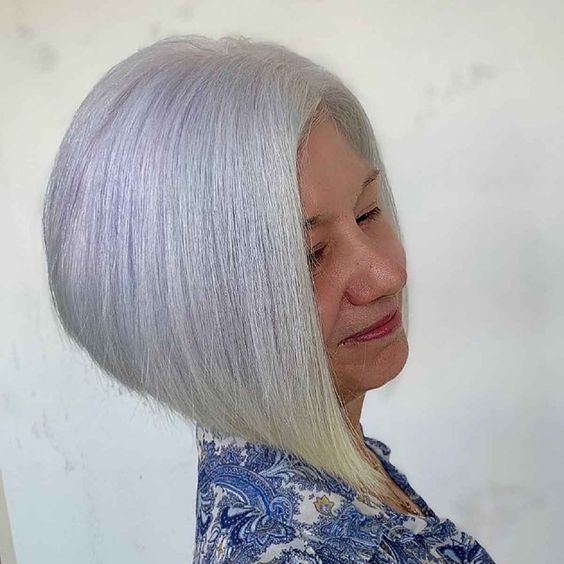 A-Line Bob With Lavender Hues