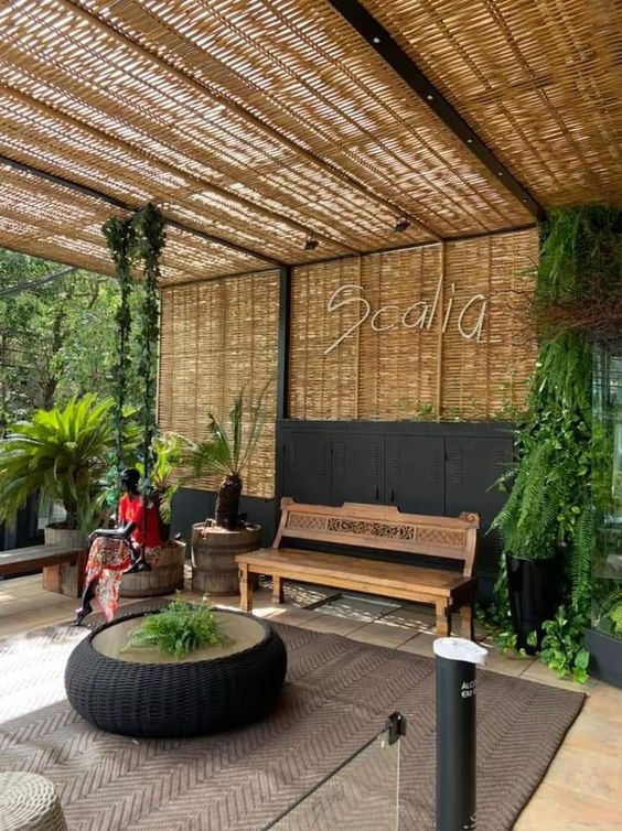 Bamboo Shades Privacy Wall