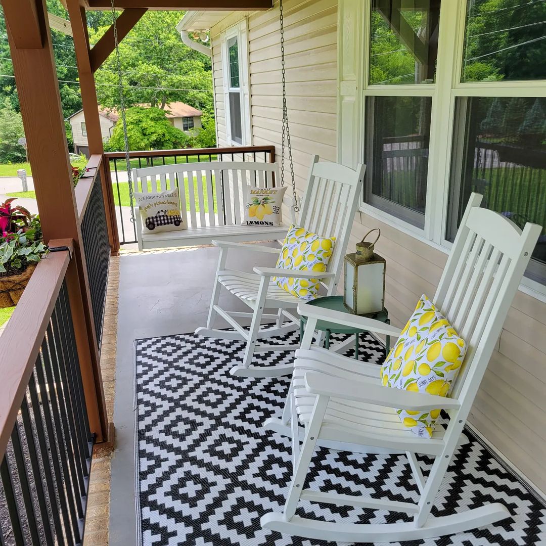 Black And White Summer Porch Decor