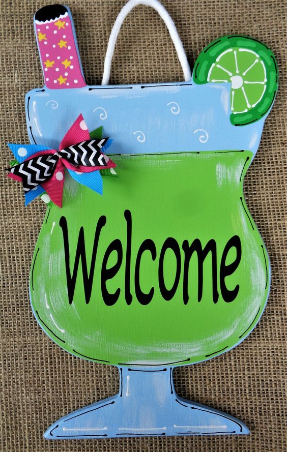 Coctail Welcome Door Hanger