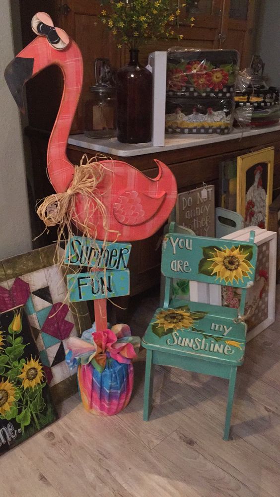 Flamingo Porch Decor