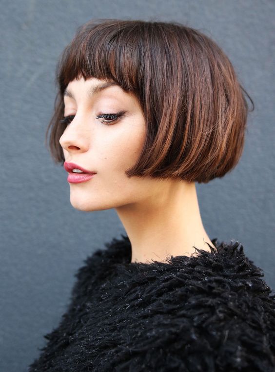 Frenc Bob With Face Framing Short Fringe