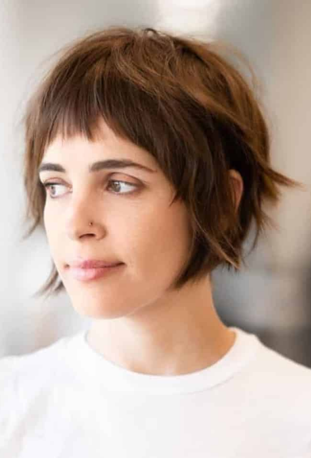 French Bob With Micro Bangs on Thin Hair