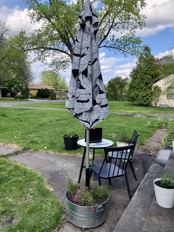 Galvanized Metal Planter On Wheels Umbrella Stand