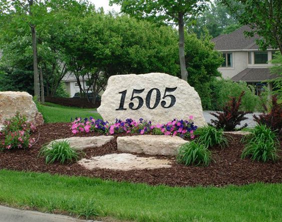 House Number On Large Stone