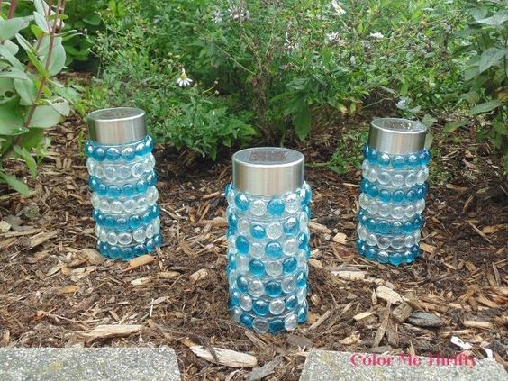 Mason Jar Garden Luminaries With Crystals